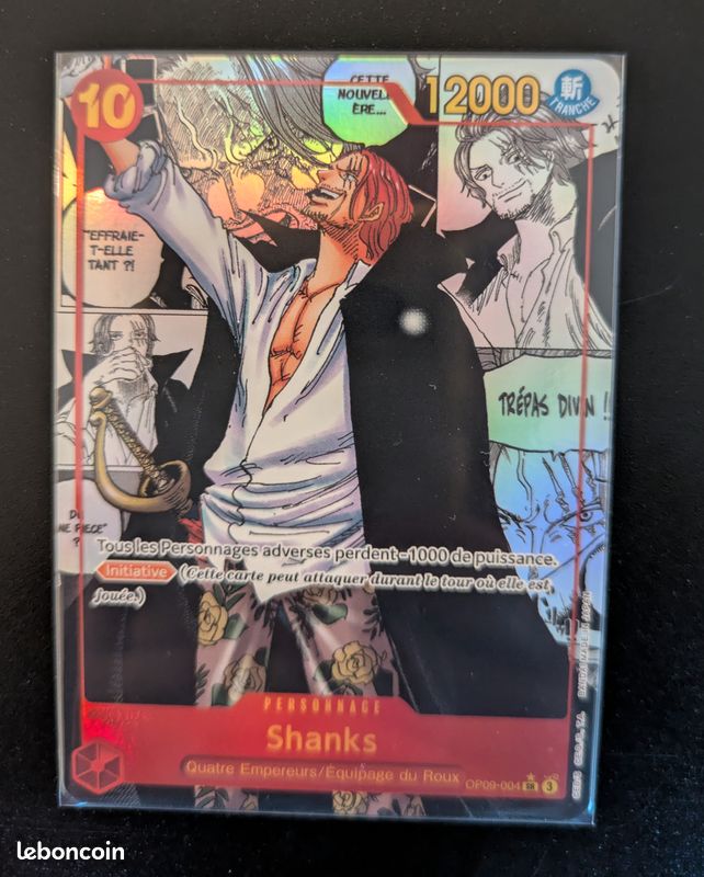 CARTE ONE PIECE TCG Shanks- OP09- 004 SR Parallel Manga - Japanese EUR