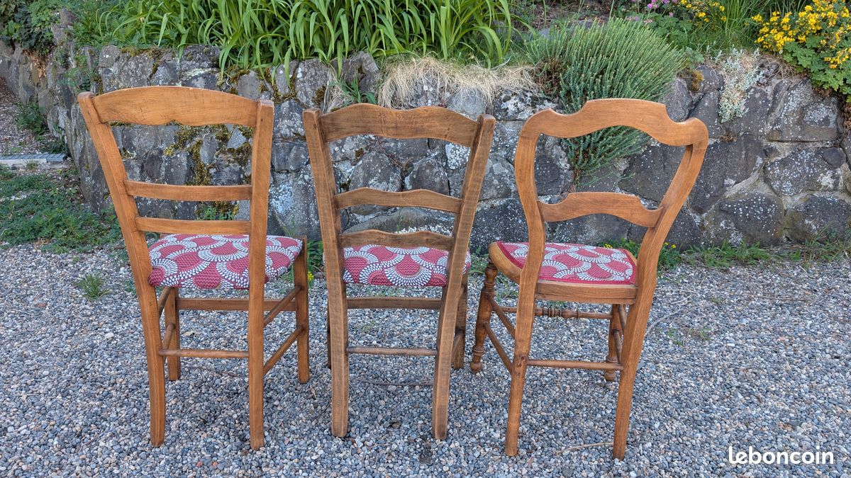 3 Chaises de caractère restaurées par tapissier (image 3)