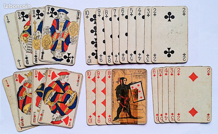 Jeu De Nain Jaune Ancien - Édition AW XIXe Avec Jetons Os Et Cartes