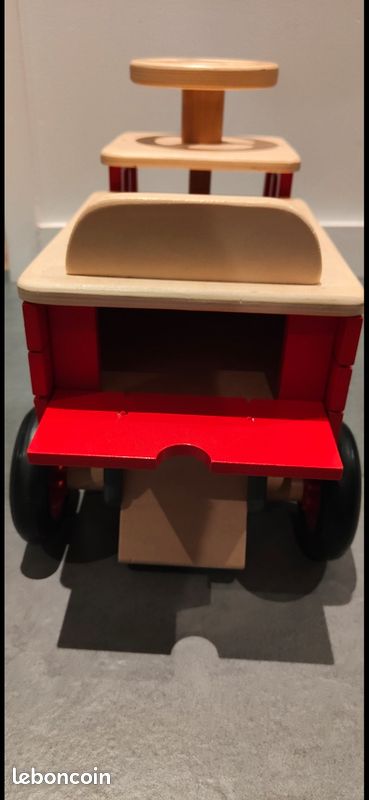 Porteur Pompier Vilac – Camion En Bois Avec Coffre, Système Anti-bascule – Dès 18 Mois
