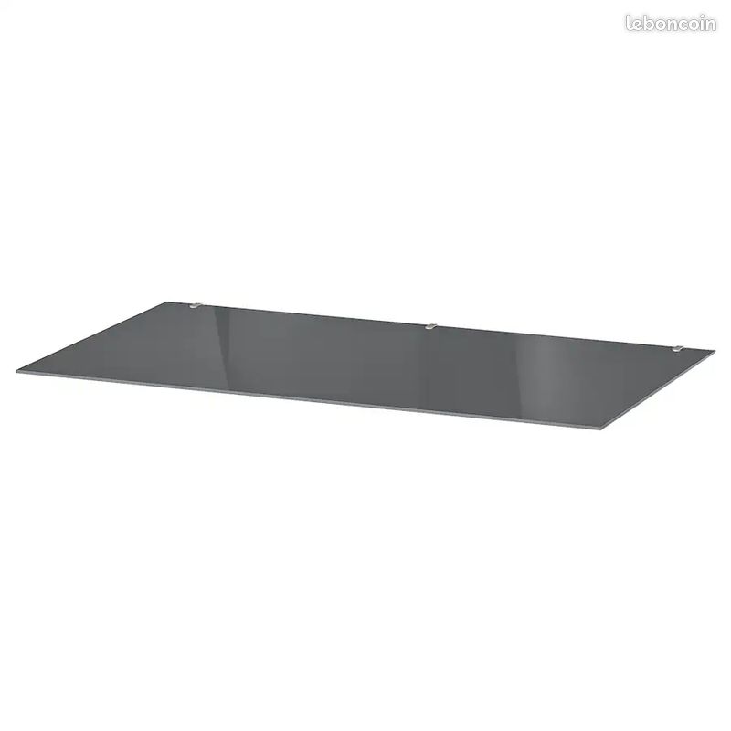 2 Plateaux en verre, gris, 80x48 cm (image 1)