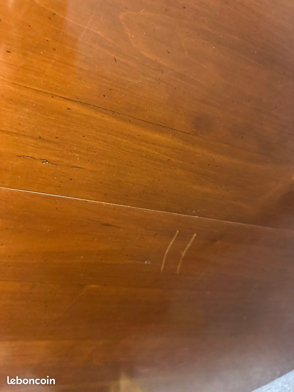 Plateau table ronde en bois massif avec rallonges (image 2)