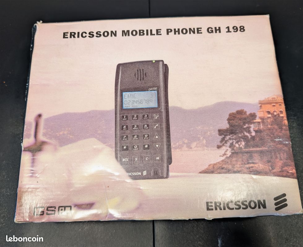 Téléphone portable vintage Ericsson GH198 GSM – boîte et chargeur d’origine (image 1)