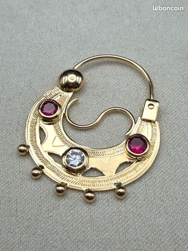 Créoles Ajourées Orientales En Plaqué Or 18 Carats - Style Savoyarde - Neuf Avec étiquettes - Bijouxia