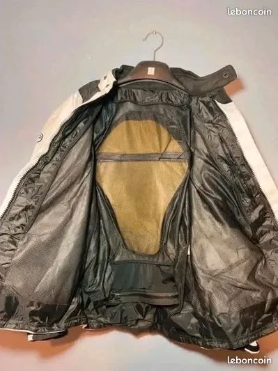 Blouson Veste Moto Homme - Textile Aquatex - Imperméable avec Armure jaune, blanc/rouge (image 4)