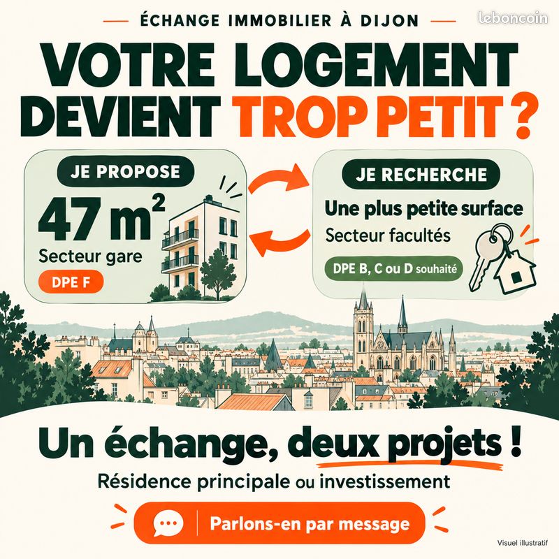Appartement 2 pièces 47 m² · à Dijon · 47 m² · 130 000 €