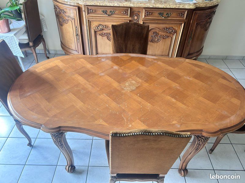 Table en merisier avec lot de 6 chaises offertes (image 1)