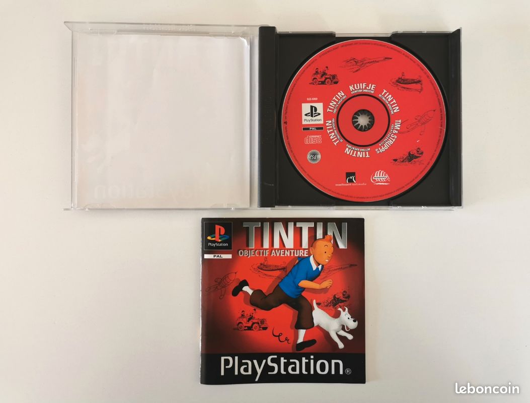 Jeu PS1 TINTIN - OBJECTIF AVENTURE - Version Française Complète - Boîtier Cassé Mais Disque OK