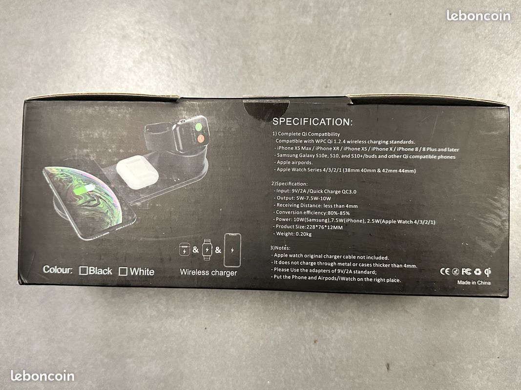Station de charge rapide sans fil JH11 avec support pour montre - 3 en 1 (image 3)