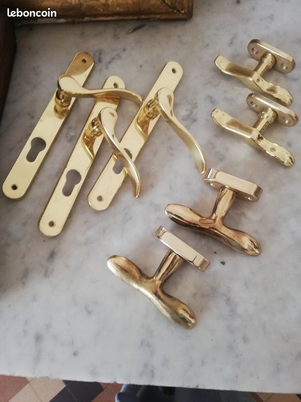 Poignées de porte cuivre (image 1)