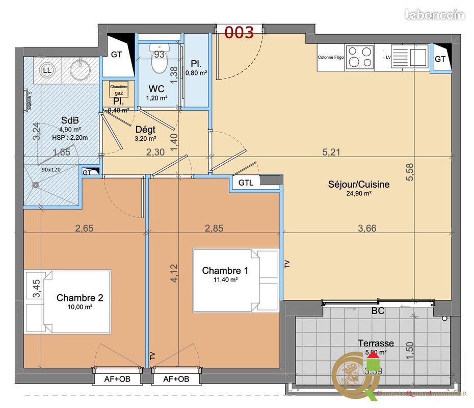 Appartement 3 pièces 57 m² · à Berck · 57 m² · 995 €