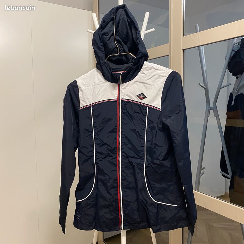 Veste coupe-vent TERRE DE MARINS – Taille 36 – Bleu marine blanc