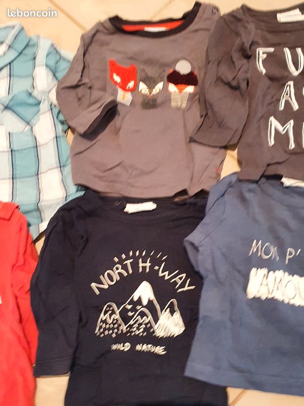 Lot de 5 t-shirts et 1 chemise garçon 3 mois (image 3)