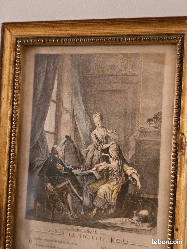 Gravure/Estampe 18e siècle – "La Toilette" (1774), d'après S. Freudeberg (image 2)