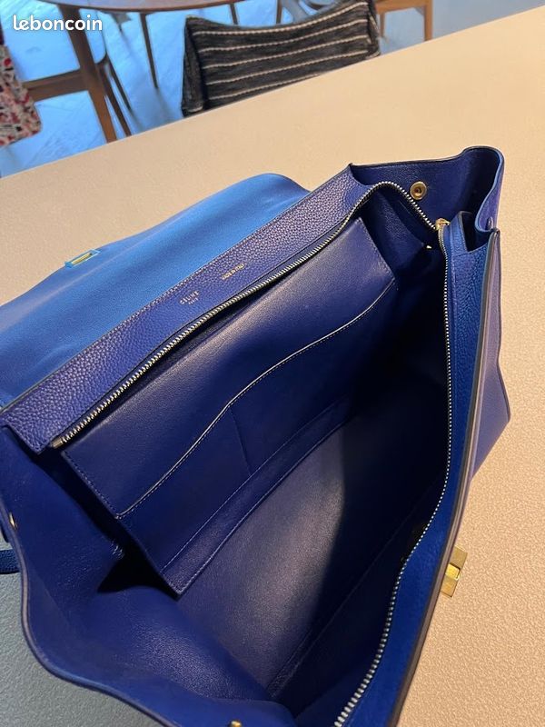 Sac Céline Trapèze Nano - Cuir Bordeaux, Porté épaule - Occasion, Cuir Extérieur Et Doublure Cuir - État à Vérifier