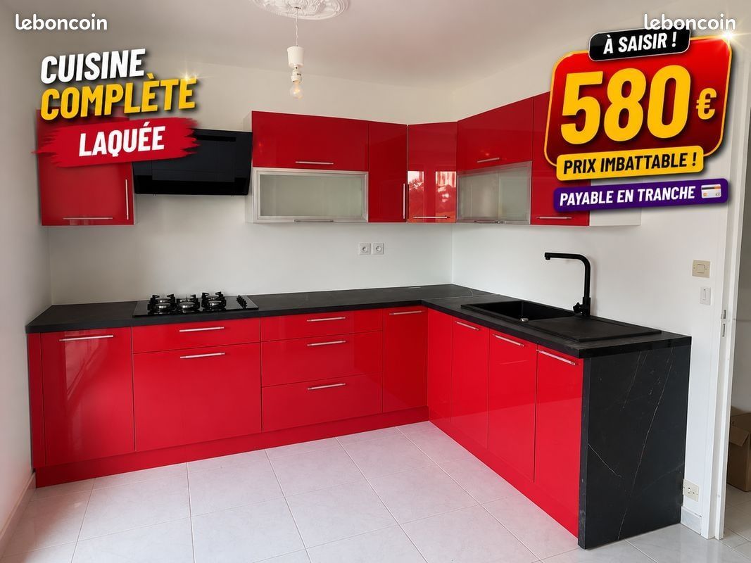 Cuisine rouge modulable​​⁫⁮⁯⁮⁭​⁯⁮‌⁫⁯⁮⁯ (image 1)