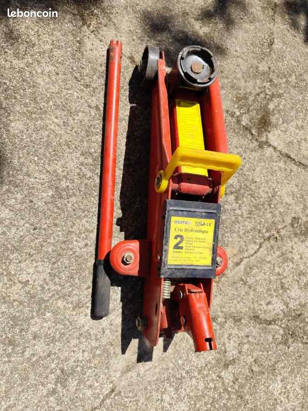 Lot cric hydraulique à roulettes et chandelles 2 tonnes (image 6)