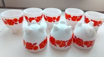 LOT DE 5 coquetiers ARCOPAL décor fleuri EUR 12,00 - FR