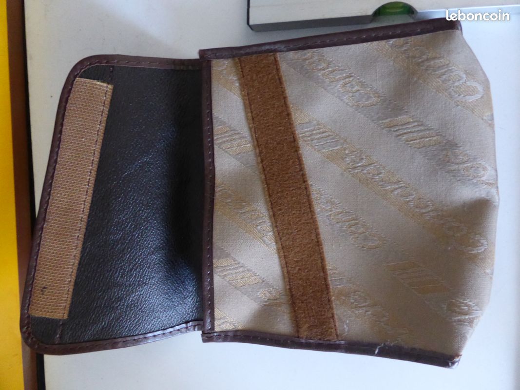 Pochette Authentique AIRFRANCE 85 Ans - Cuir Bleu, Vintage, Occasion Portée - Portefeuille Pochette Femme