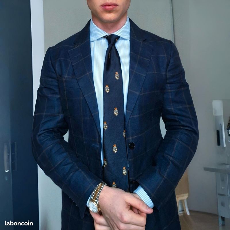 Blazer vintage à revers à carreaux pour hommes | Mode Vintage