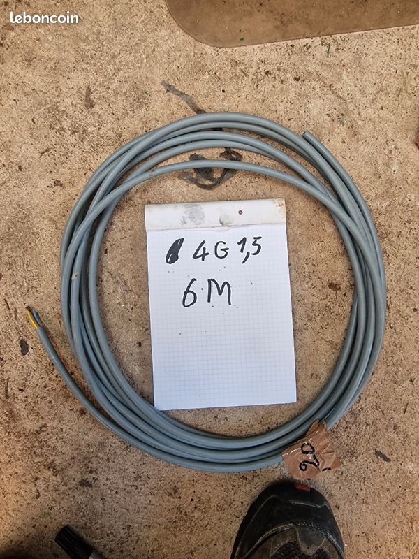 Câble électrique 4G1,5 6M souple cuivre (image 1)