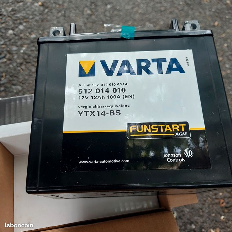 Varta Batterie Moto YTX14-BS - Batterie Puissante Et Fiable Pour Moto