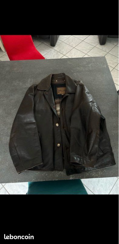 Blouson aviateur en cuir Redskins Taille XL (image 1)
