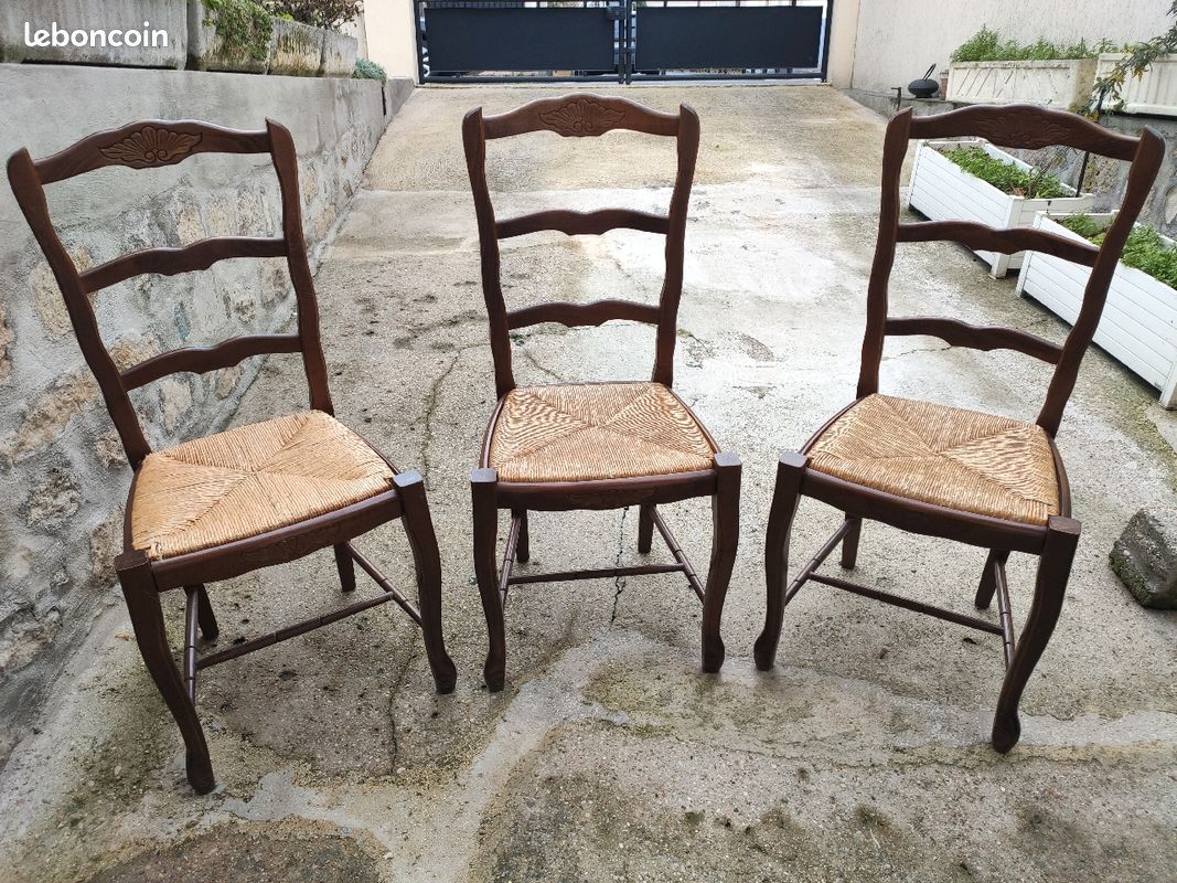 Chaises chêne massif assise paille (image 3)