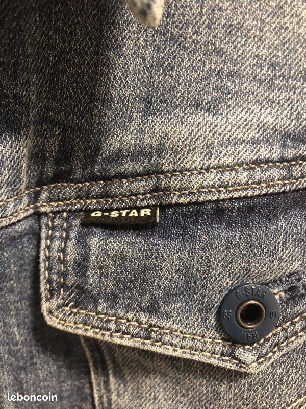 Veste En Jean G-Star RAW TAILOR Pour Homme - Taille L - Bleu Délavé - Occasion Parfait état
