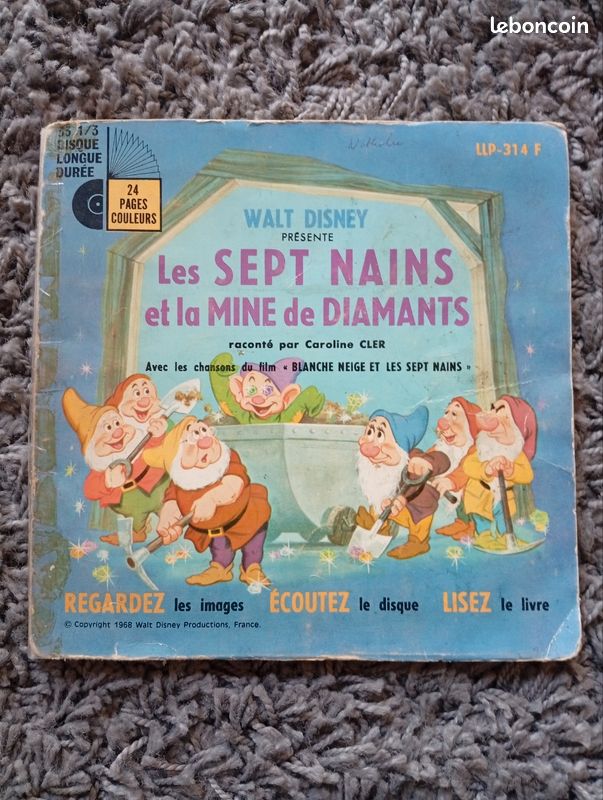 Vinyle livre 45t Les Sept nains (image 1)