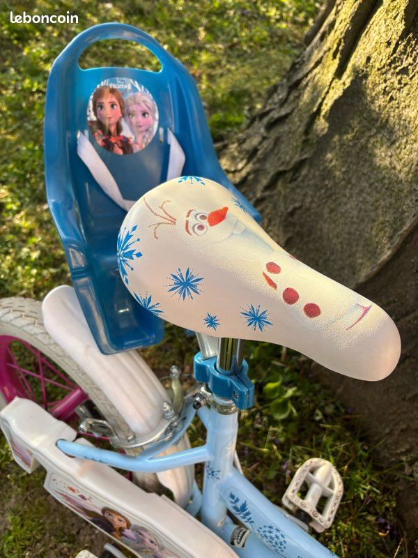 Vélo pour enfants Disney Frozen 2 - Filles - 14 pouces - Bleu Violet