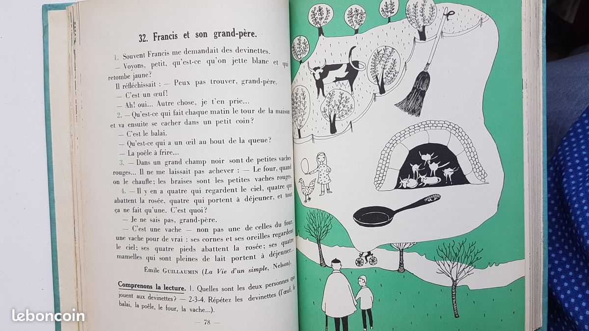 "Livre unique de lecture et de français" CE2 Chatel 1956 Neuf (image 2)