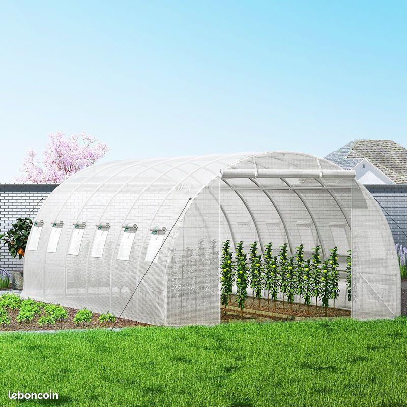 Serre jardin 18m² 6x3x2m BLANCHE Serre tunnel serre maraicher 18m² serre potager tomate plantation (image 3)