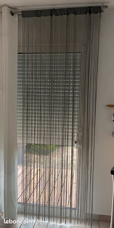 Rideau fil gris argent 1,10x 2,40 m (image 3)