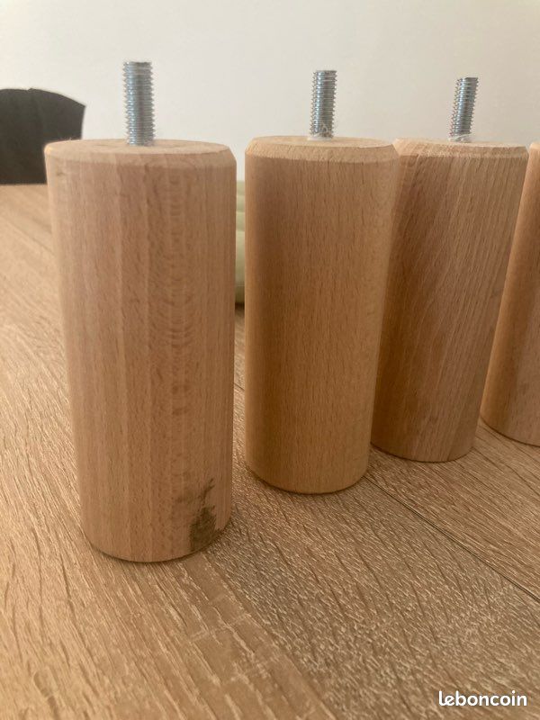 Pieds de lit en bois clair 12cm (image 5)
