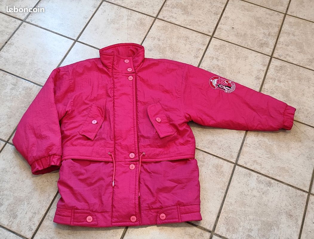 Veste De Ski Vintage HEAD - Taille 8 - Rose Shocking - Neuf Avec étiquettes - Style Coupe-vent