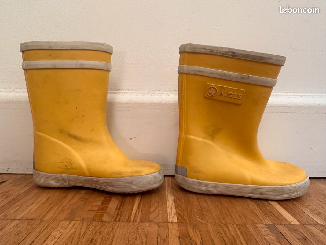 Bottes en caoutchouc Aigle jaune - taille 22 (image 1)