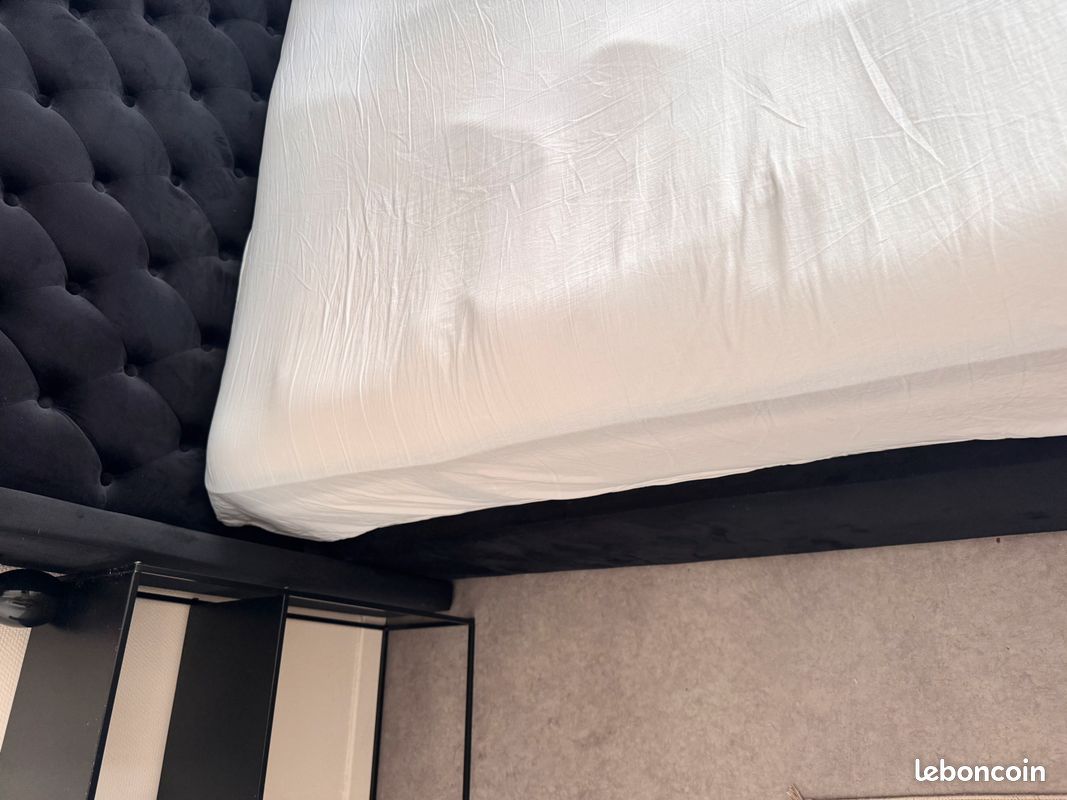 Urgent Lit coffre 160x200 noir + 2 tables de chevet offertes – 350 (image 6)