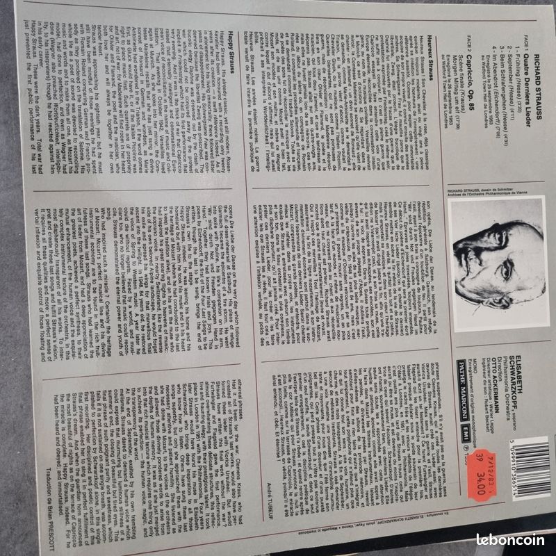 Vinyle : Elisabeth Schwarzkopf - Richard Strauss (image 4)