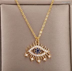 2g Pendentif Oeil maléfique protection acier inoxydable (image 1)