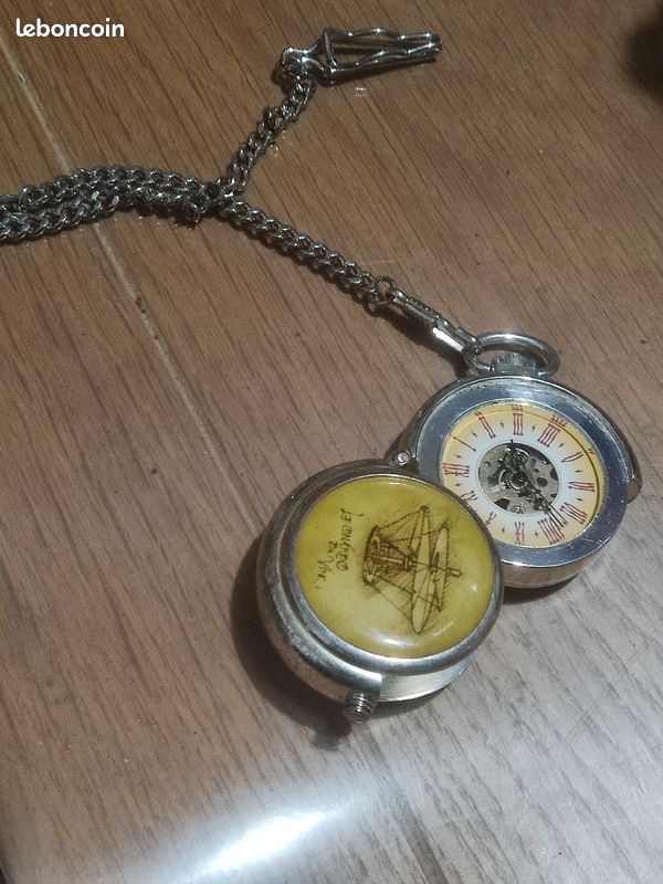 Montre de poche plaquée argent HERITAGE Leonardo de Vinci (2vi) (image 3)