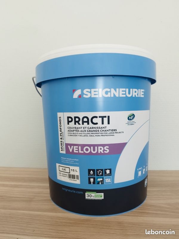 Peinture seigneurie practi 15 litres blanc pour finition intérieur mât satin velours sous couche (image 5)