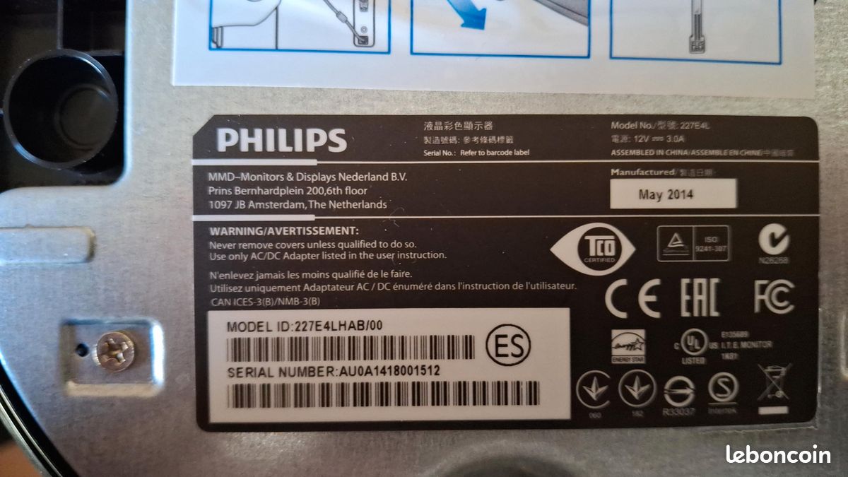 Écran Moniteur Philips 22” LED avec 2HP (image 3)