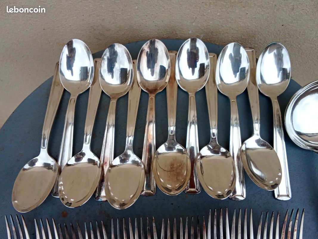 Ménagère 37 Pièces En Métal Argenté - Début XXème - Poinçons - Très Bon état