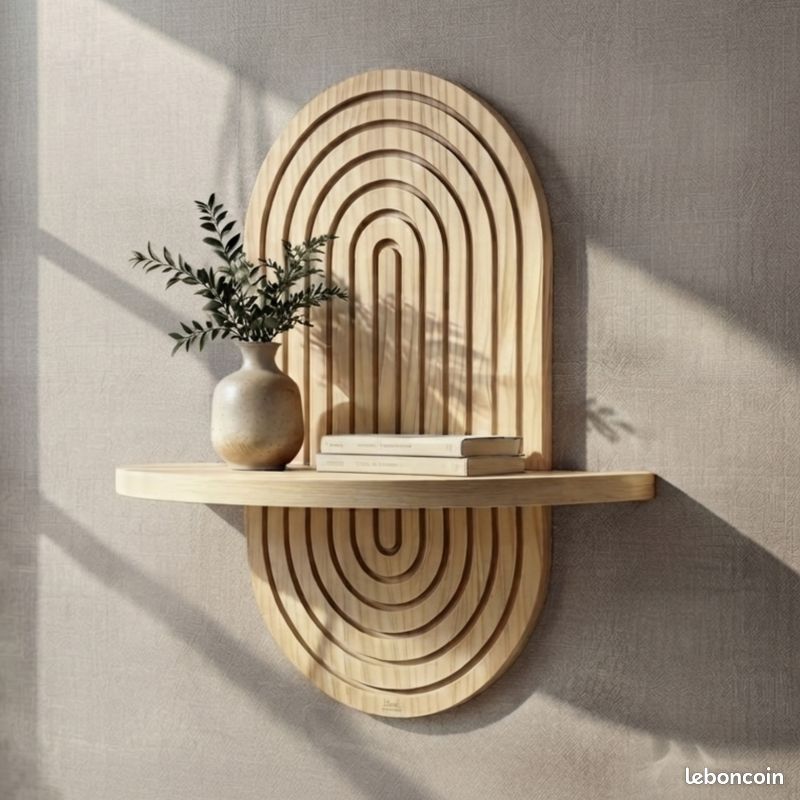 Étagère murale Large moderne en bois – Déco bohème. NEUF ✅ VENDEUR PRO (image 1)