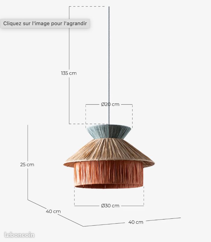 The Masie: Plafonnier en Raphia Neila Del x 2 (image 4)