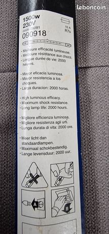 Ampoule Halogène Philips 500W – Culot E40 – 230V – Durée 2000h – Neuf