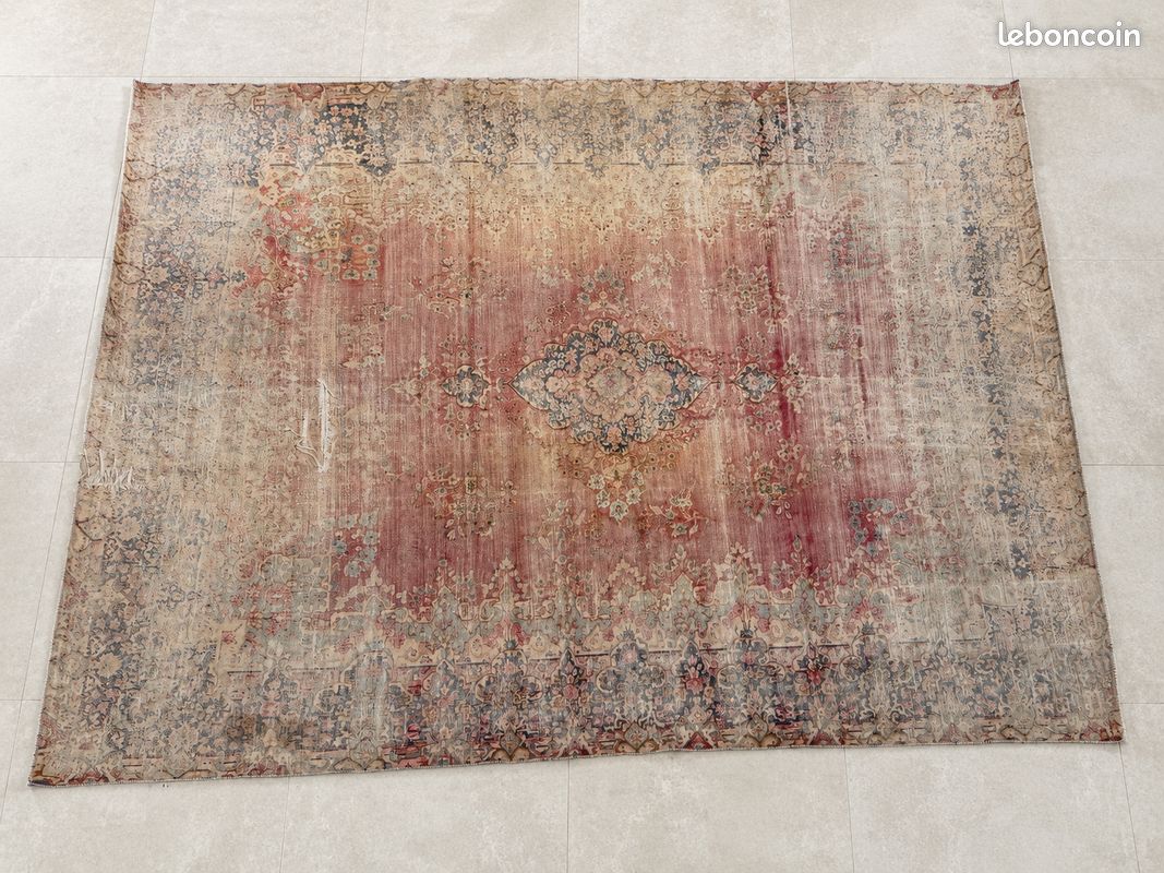 Grand tapis ancien style persan 495 x 292 cm – très patiné (image 10)