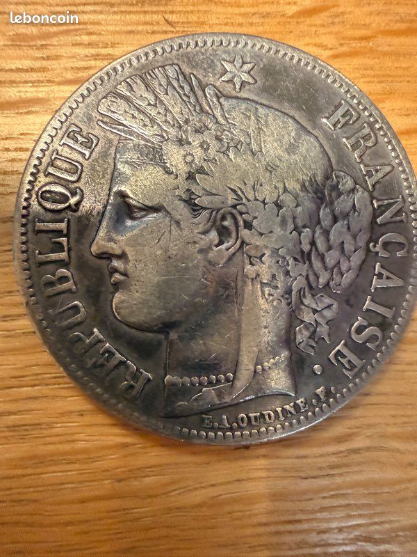 Pièce 5 francs Cérès 1849 argent (image 2)