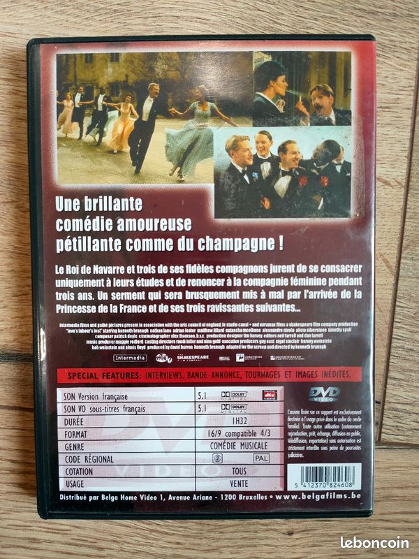 DVD "Peines d'amour perdues"
Très bon état (image 2)